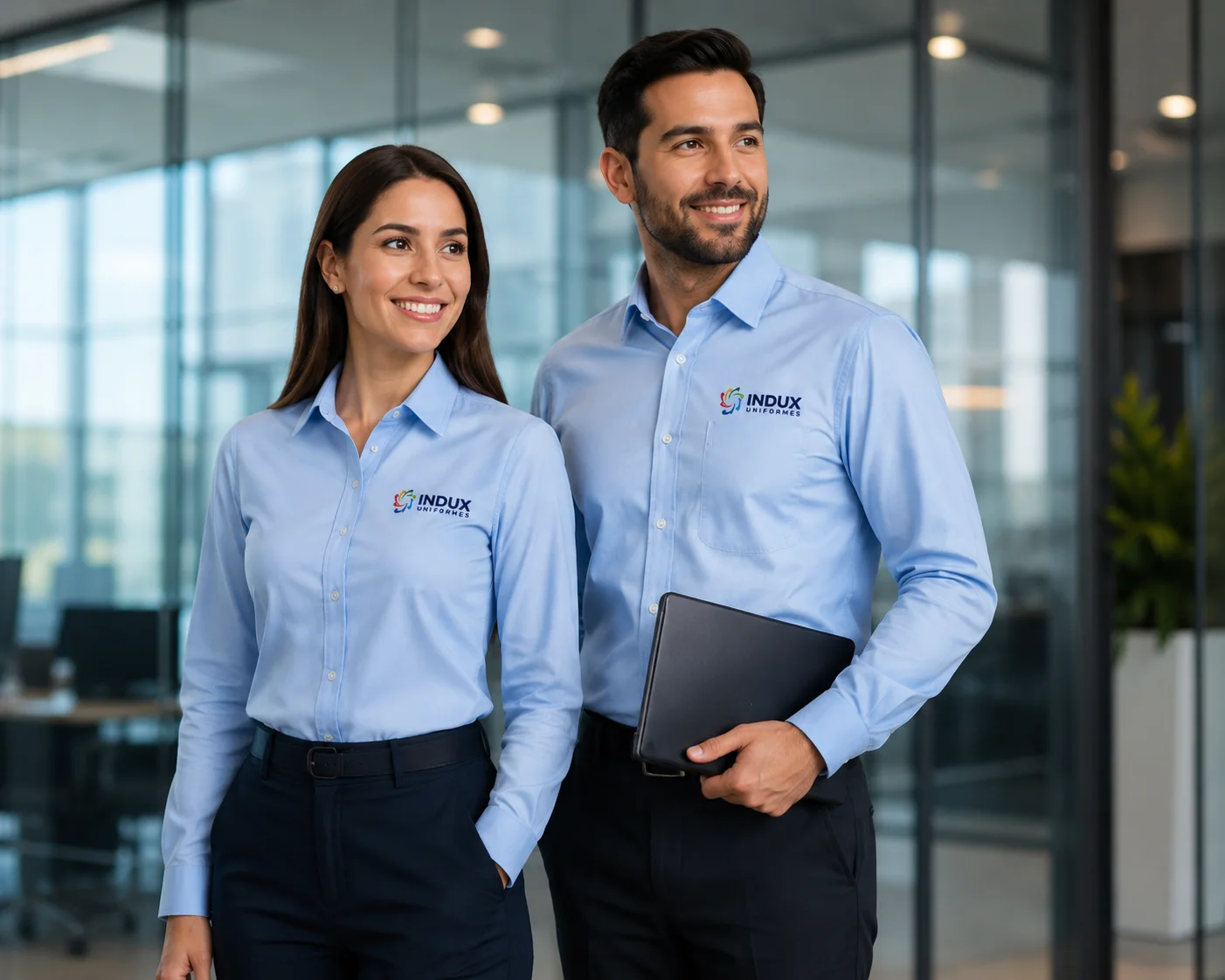 Profesionales con uniformes corporativos INDUX