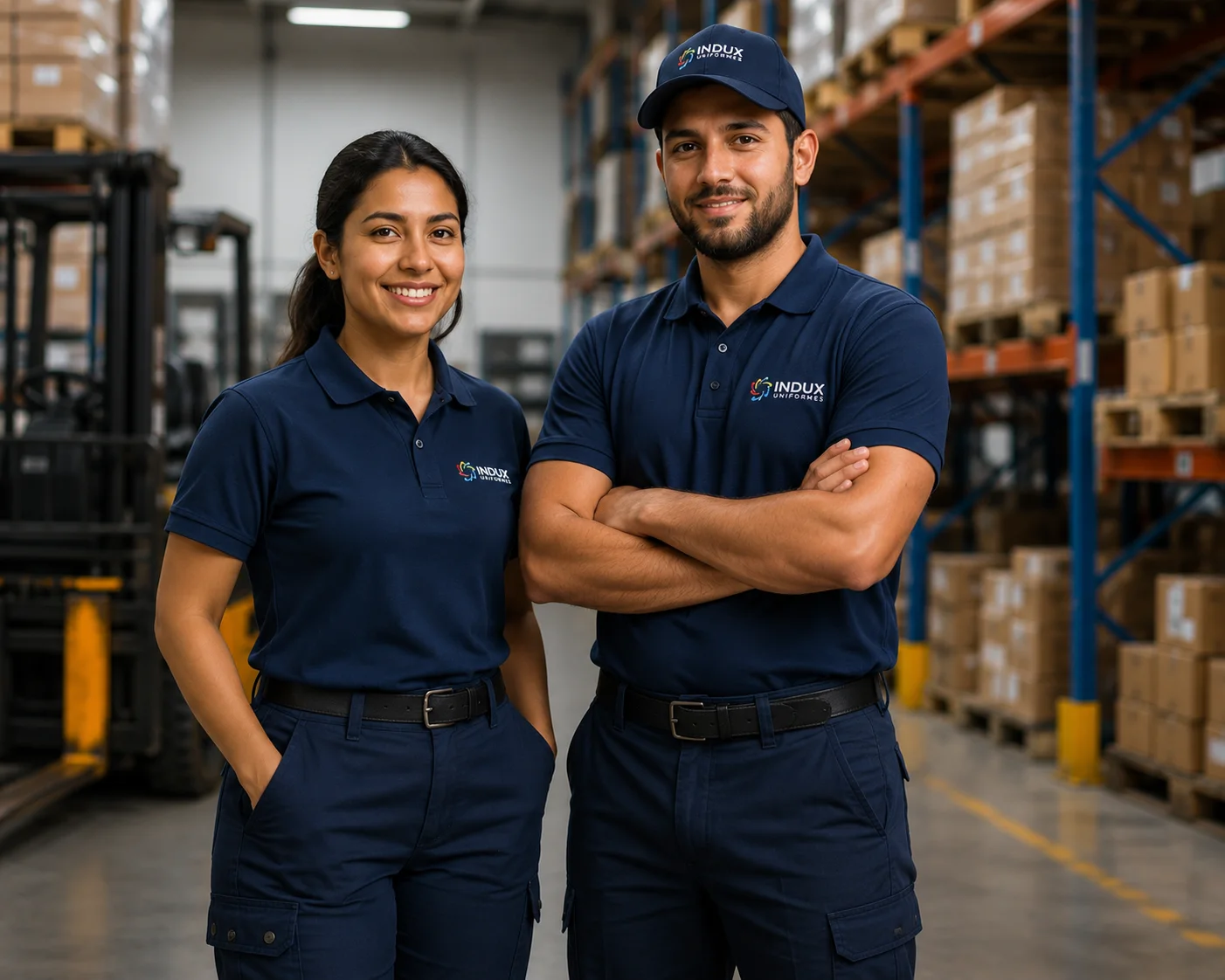 Colaboradores con uniformes operativos INDUX